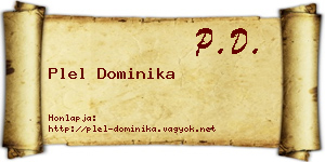 Plel Dominika névjegykártya
